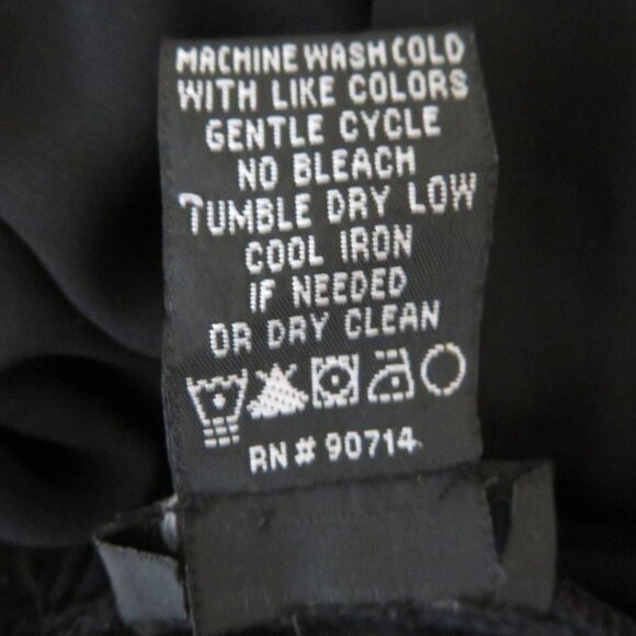 Vintage 80s MSK Black Wide Leg Pants Womens Sheer Overlay Palazzo Evening Party - Picture 9 of 10